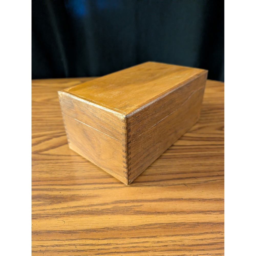 Vintage 1963 Wooden Military Index Card Box Frank J Peters & Sons